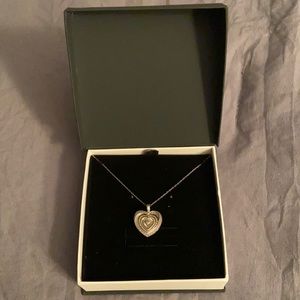 18” silver heart necklace in box